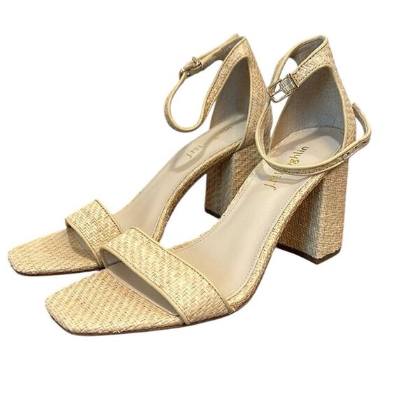 J. McLaughlin “Esme” tan Raffia Heeled Sandals - Picture 6 of 7